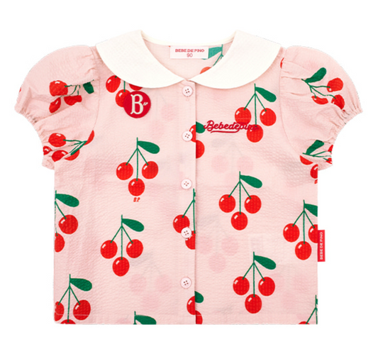 BEBE DE PINO All over cherry baby collar blouse
