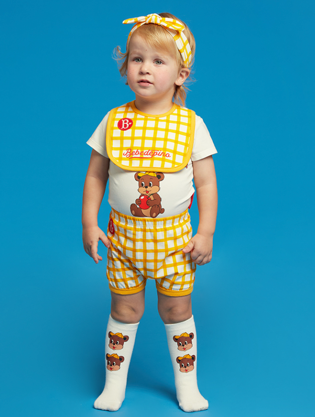 BEBE DE PINO Apple Bon Baby Check Body Suit Set