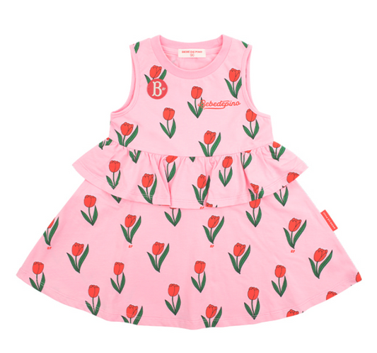 BEBE DE PINO All over tulip baby sleeveless ruffle dress