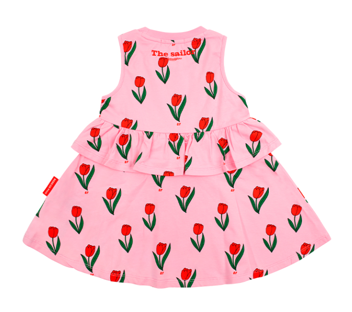 BEBE DE PINO All over tulip baby sleeveless ruffle dress
