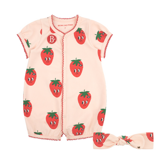 BEBE DE PINO All over fraises newborn set