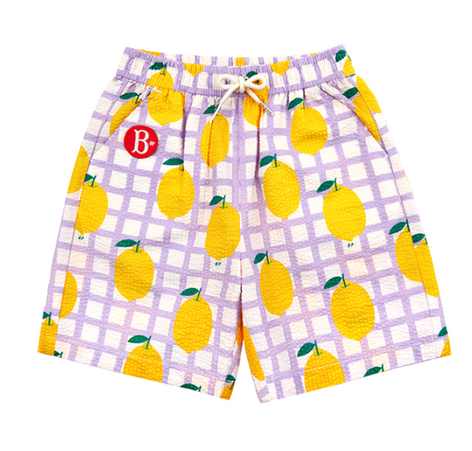 BEBE DE PINO All over check lemon cotton shorts