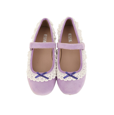 BEBEBEBE PRE FALL Purple lace ribbon shoes