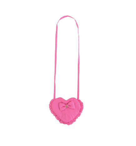BEBEBEBE PRE FALL Heart frill ribbon cross bag (PINK)