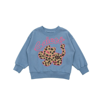 BEBEBEBE 2024 Heart leopard sweatshirt