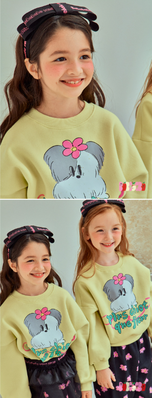 BEBEBEBE WINTER  Flower puppy sweatshirt