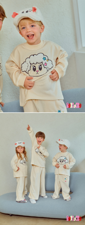 BEBEBEBE WINTER  Star sheep ribbed SET