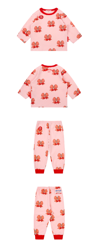 BEBE DE PINO All over ribbon cherry baby loungewear set