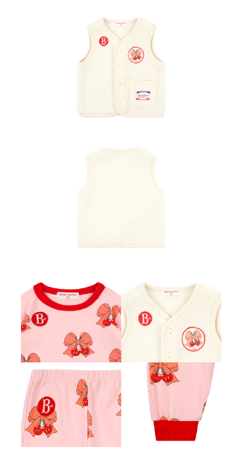 BEBE DE PINO All over ribbon cherry baby loungewear set