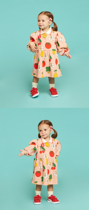 BEBE DE PINO All over fruits baby collar dress