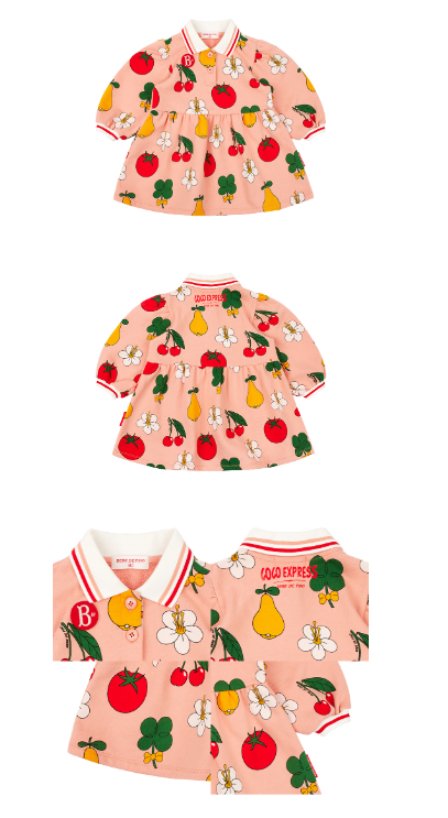 BEBE DE PINO All over fruits baby collar dress