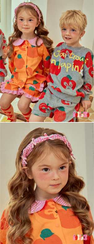 BEBEBEBE 2025 SPRING 2ND PRE ORDER Check ribbon headband (PINK)