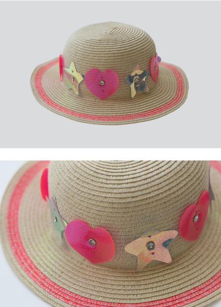 I LOVE J Summer star heart hat