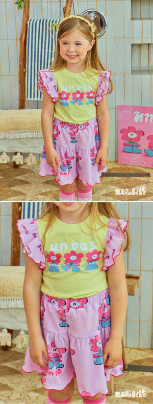 BEBEBEBE Boots flower frill set