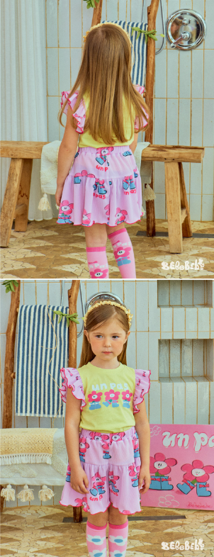BEBEBEBE Boots flower frill set