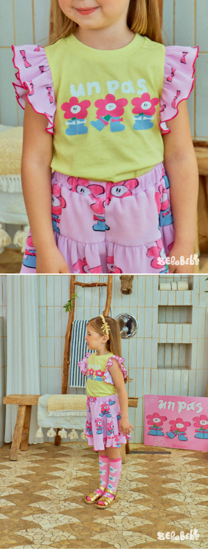 BEBEBEBE Boots flower frill set