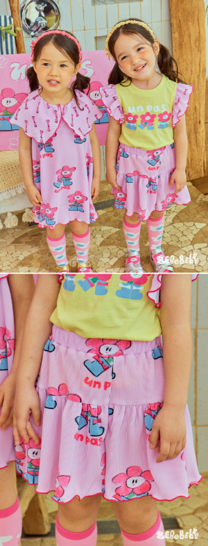 BEBEBEBE Boots flower frill set