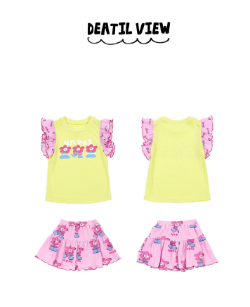 BEBEBEBE Boots flower frill set