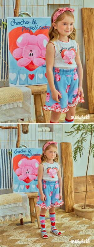 BEBEBEBE Heart rabbit lace sleeveless top