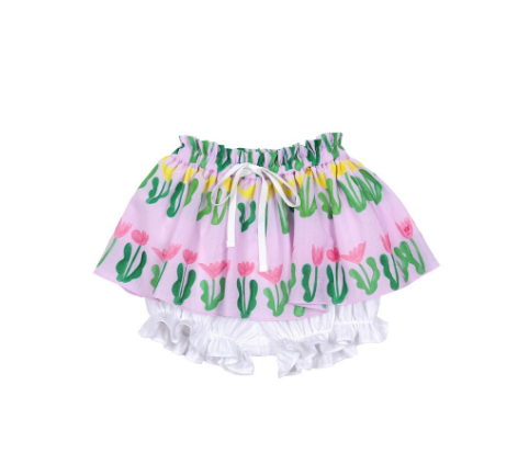 BEBEBEBE Seaweed flower layered balloon skirt