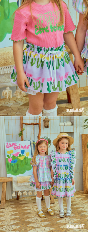 BEBEBEBE Seaweed flower layered balloon skirt