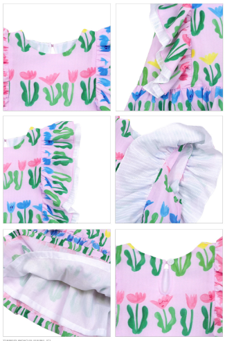 BEBEBEBE Seaweed flower frill dress