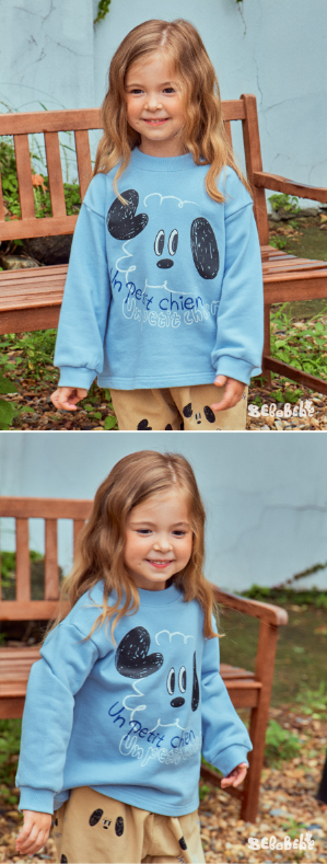 BEBEBEBE FALL Puppy face t-shirt (LIGHT BLUE)