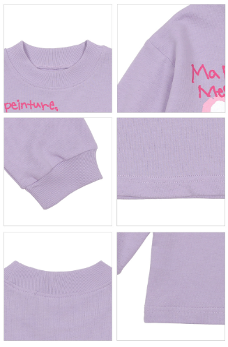 BEBEBEBE FALL Doodle heart strawberry t-shirt (LAVENDER)