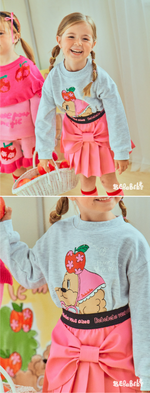 BEBEBEBE FALL Flower apple t-shirt (MELANGE)