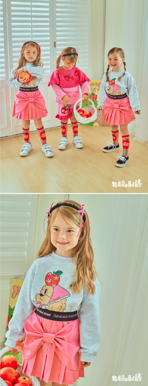 BEBEBEBE FALL Flower apple t-shirt (MELANGE)