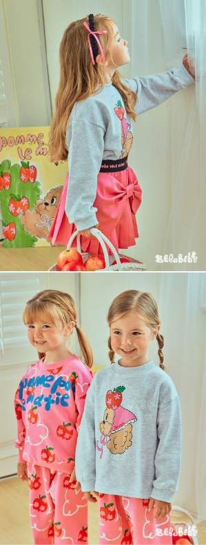 BEBEBEBE FALL Flower apple t-shirt (MELANGE)
