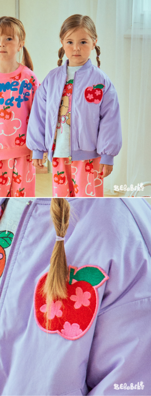 BEBEBEBE FALL Flower apple reversible jacket (PURPLE)