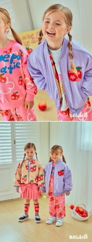 BEBEBEBE FALL Flower apple reversible jacket (PURPLE)