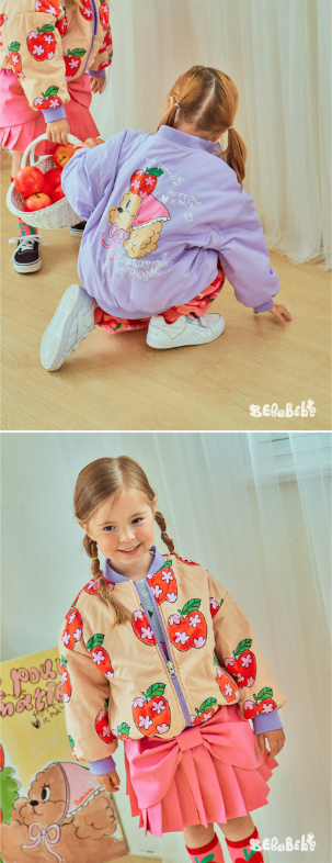 BEBEBEBE FALL Flower apple reversible jacket (PURPLE)