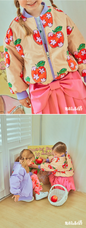 BEBEBEBE FALL Flower apple reversible jacket (PURPLE)