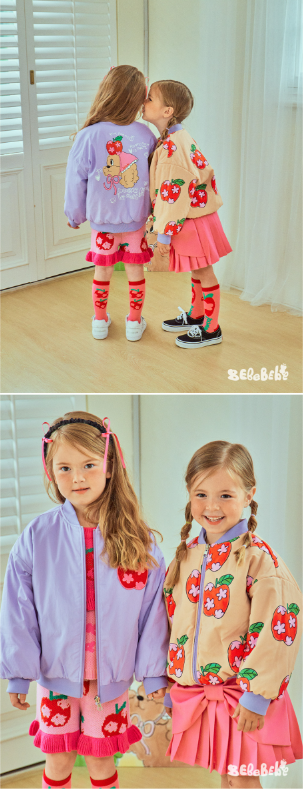 BEBEBEBE FALL Flower apple reversible jacket (PURPLE)