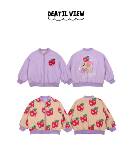 BEBEBEBE FALL Flower apple reversible jacket (PURPLE)