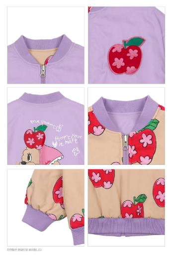BEBEBEBE FALL Flower apple reversible jacket (PURPLE)