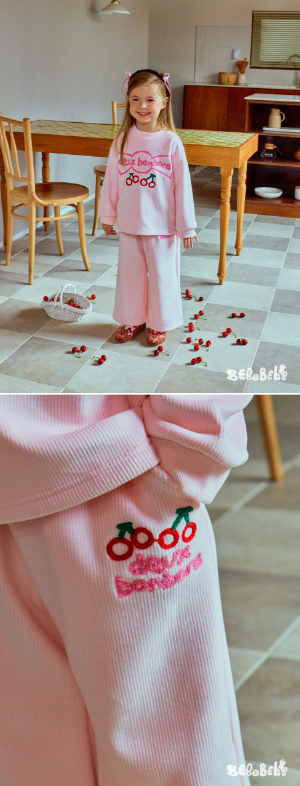 BEBEBEBE WINTER Cherry cat corduroy set