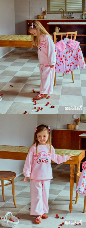 BEBEBEBE WINTER Cherry cat corduroy set