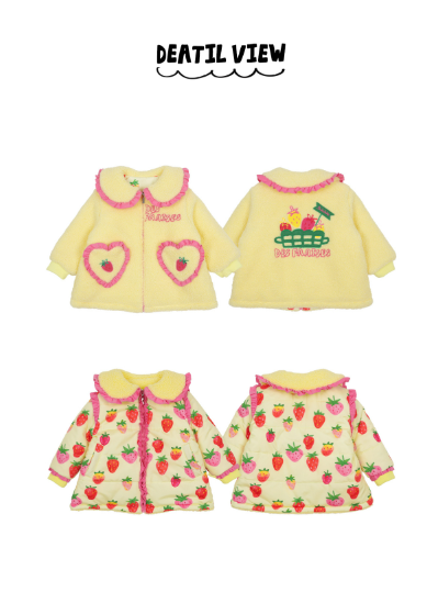 BEBEBEBE WINTER Strawberries collar frill reversible jacket