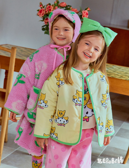 BEBEBEBE WINTER Rose reversible jacket