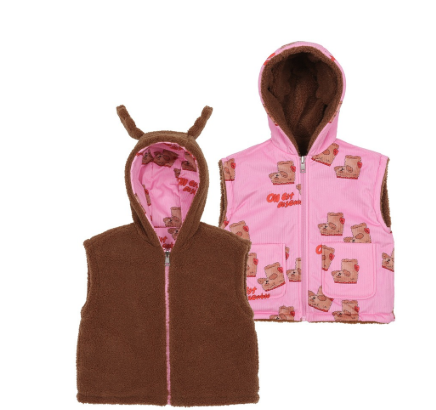BEBEBEBE WINTER Puppyboots reversible sleeveless hoodie vest