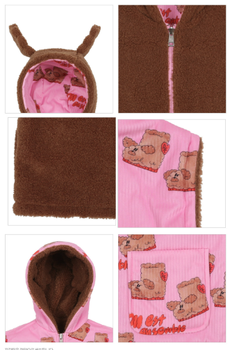 BEBEBEBE WINTER Puppyboots reversible sleeveless hoodie vest