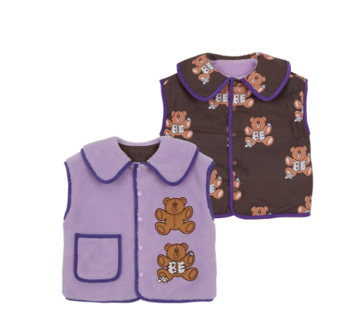 BEBEBEBE WINTER PRE Teddy bear collar pocket vest