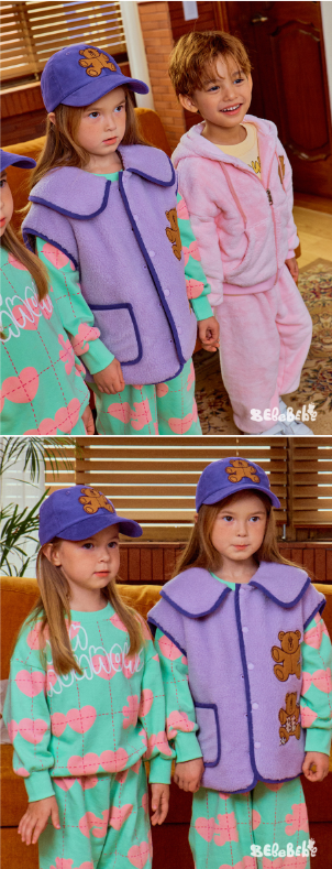 BEBEBEBE WINTER PRE Teddy bear collar pocket vest