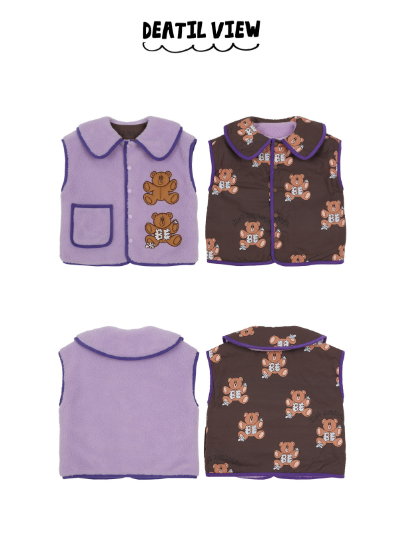 BEBEBEBE WINTER PRE Teddy bear collar pocket vest