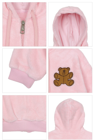 BEBEBEBE WINTER Teddy bear fleece hoodie set