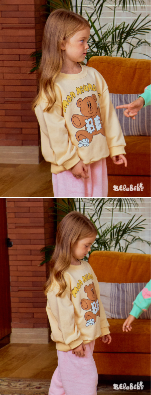BEBEBEBE WINTER P Teddy bear sweatshirt