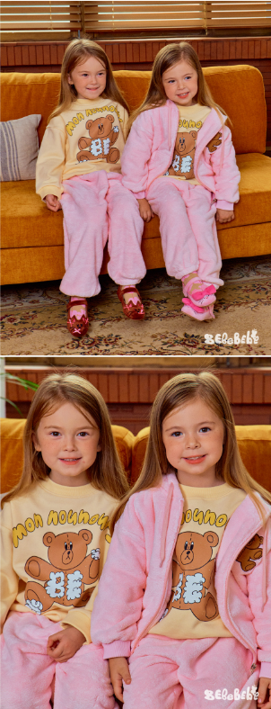 BEBEBEBE WINTER P Teddy bear sweatshirt